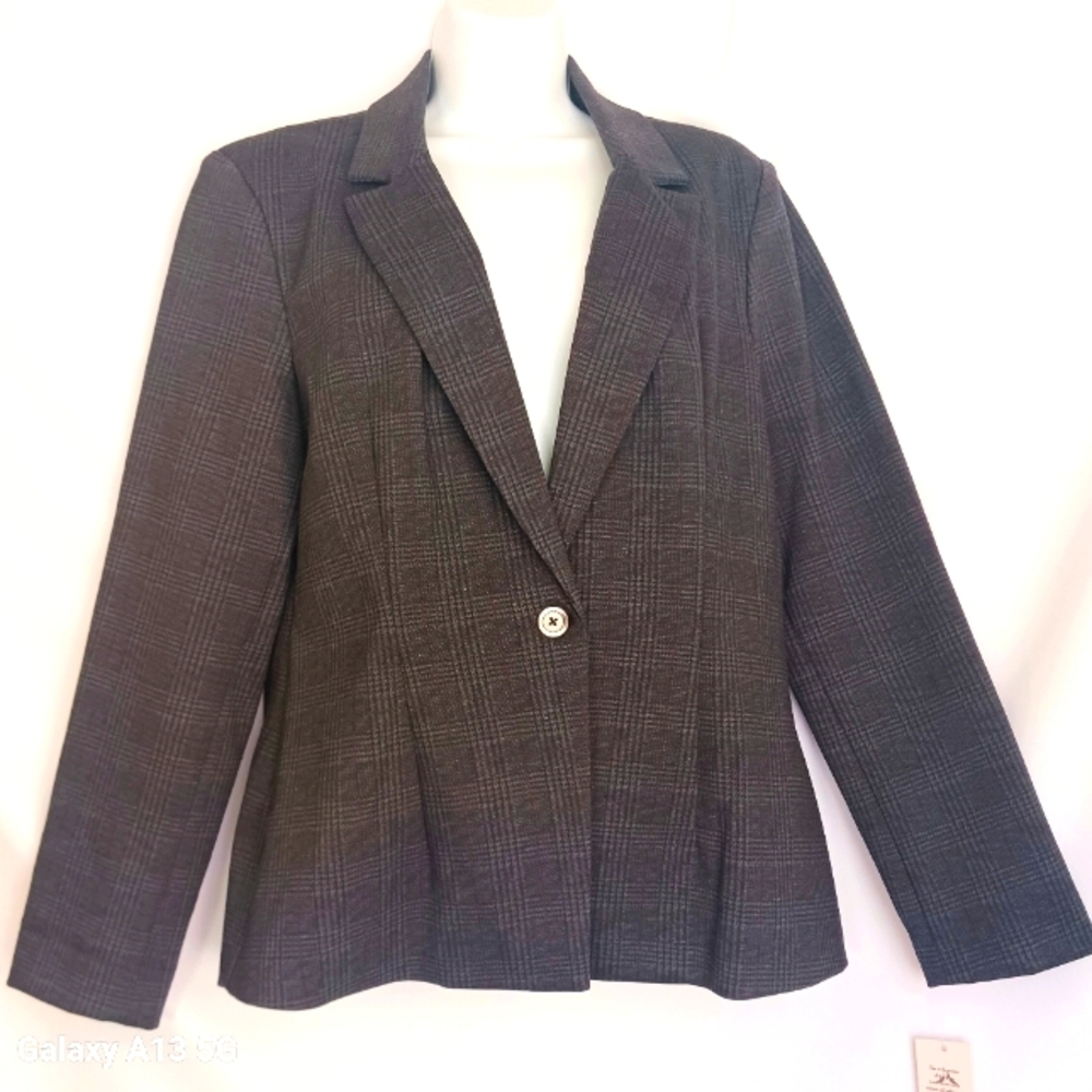 Nanette Lepore NWT Women's Black Burgundy Suit Jacket Sz 8